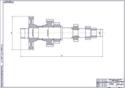 Чертеж промежуточного вала в сборе
