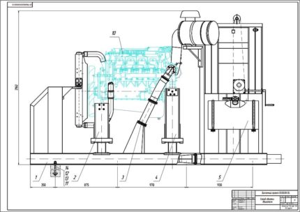 Чертеж стенда обкатки двигателя