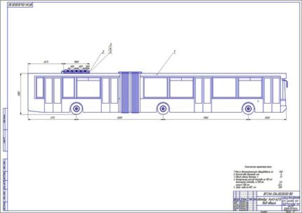 Чертеж автобуса ЛиАЗ-6213 вид общий