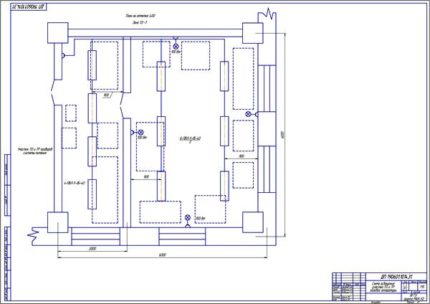 Схема освещения участка ТО и ТР газовой аппаратуры