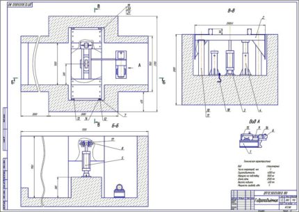 Чертеж гидроподъемника