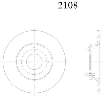 Чертеж тормозного диска ВАЗ-2108