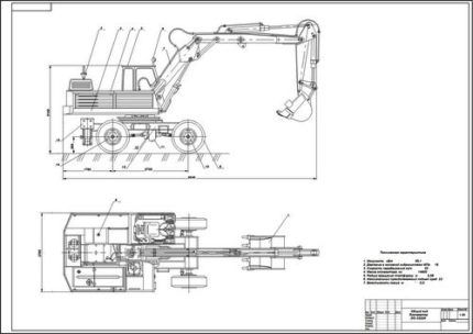 Чертеж экскаватора ЭО-3322 А