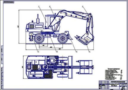 Чертеж экскаватора ЭО-4321