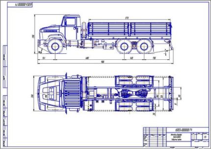 Чертеж КрАЗ-65053 бортовой