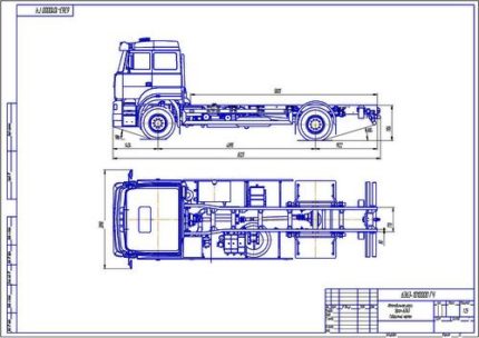 Чертеж шасси Урал-6363